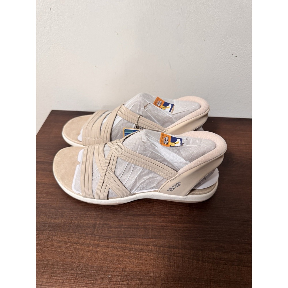 SKECHERS Reggae Slim Simply Stretch Sport Sandals Women's Size US 9 Cream